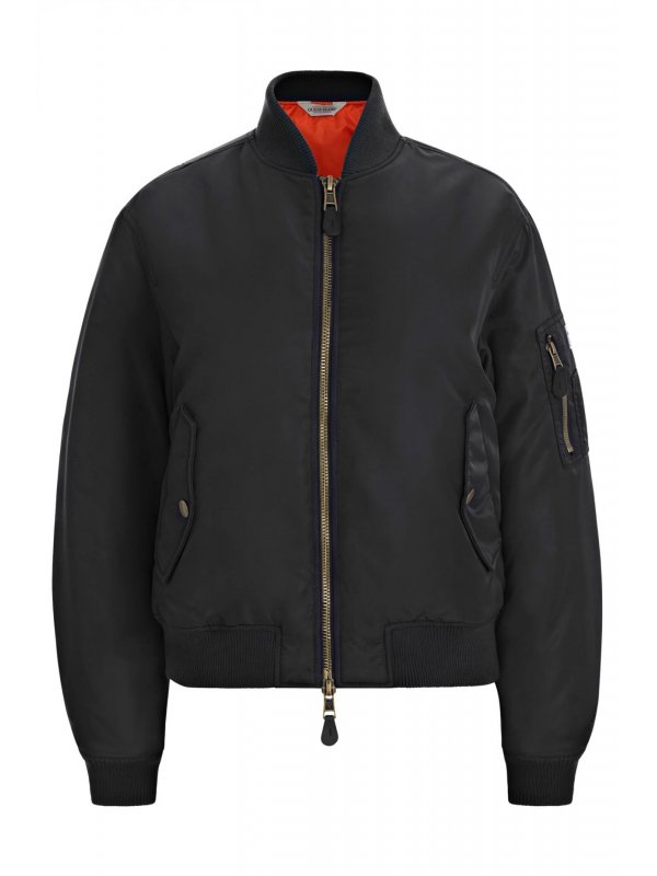 GUESS JEANS ΜΠΟΥΦΑΝ BOMBER ΝΑΥΛΟΝ ΜΑΥΡΟ