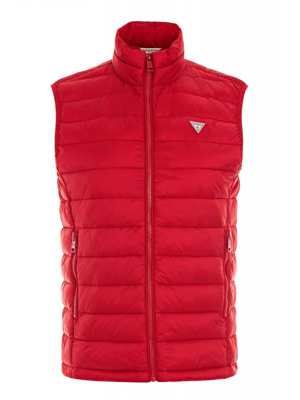 GUESS JEANS ΜΠΟΥΦΑΝ ΑΜΑΝΙΚΟ ΦΟΥΣΚΩΤΟ ΦΕΡΜΟΥΑΡ ΚΟΚΚΙΝΟ