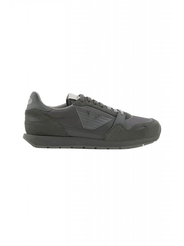 EMPORIO ARMANI ΠΑΠΟΥΤΣΙΑ SNEAKERS LOGO ΧΑΚΙ