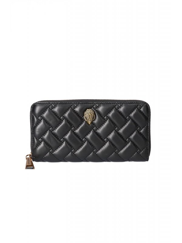 KURT GEIGER ΠΟΡΤΟΦΟΛΙ Κ ZIP AROUND WALLET EAGLE ΚΑΠΙΤΟΝΕ LOGO ΜΑΥΡΟ