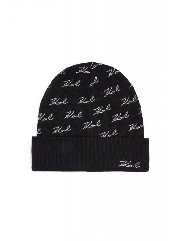 KARL LAGERFELD ΣΚΟΥΦΟΣ K/SIGNATURE RHNSTN ΜΑΥΡΟ