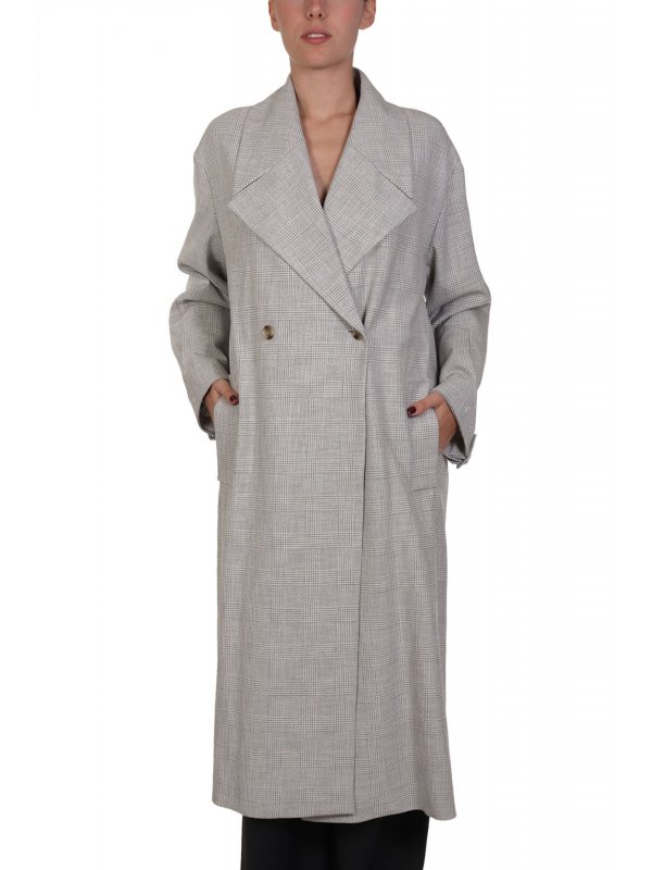 BOSS ΠΑΛΤΟ CUSIATO ΣΤΑΥΡΩΤΟ ΜΑΚΡΥ ΤΣΕΠΕΣ ΚΑΡΩ ΑΝΟΙΧΤΟ ΓΚΡΙ