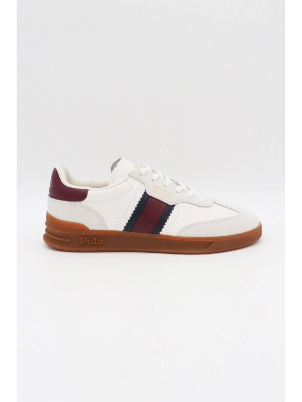 RALPH LAUREN ΠΑΠΟΥΤΣΙΑ SNEAKERS HRT AERA-SK-LTL ΣΟΥΕΤ ΛΕΠΤΟΜΕΡΕΙΕΣ LOGO MEΛΙΤΖΑΝΙ/ΛΕΥΚΟ