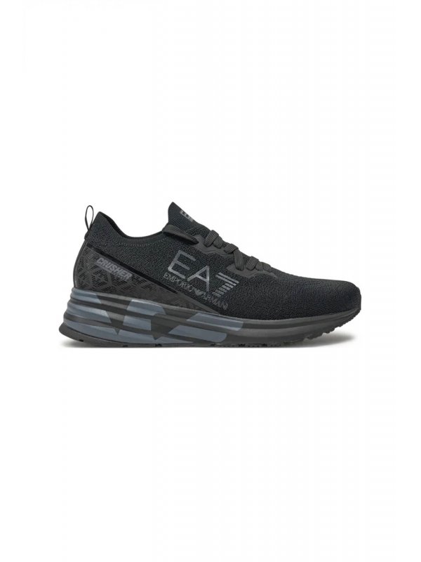 ARMANI 7 ΠΑΠΟΥΤΣΙΑ SNEAKERS LOGO ΜΑΥΡΟ