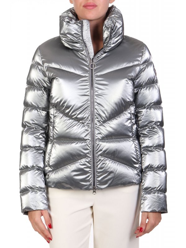 COLMAR ΜΠΟΥΦΑΝ DOWN JACKET HIGH NECK ΚΑΠΙΤΟΝΕ ΜΕΤΑΛΛΙΚΟ ΣΚΟΥΡΟ ΓΚΡΙ