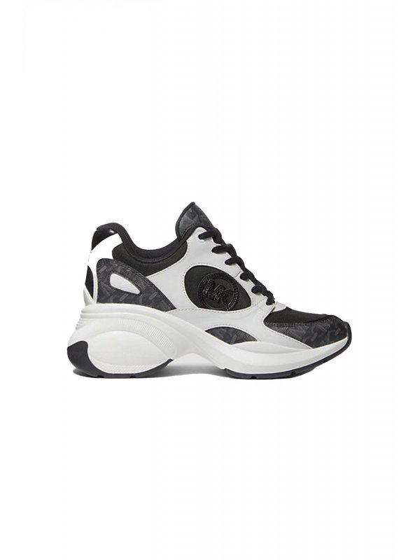 MICHAEL KORS ΠΑΠΟΥΤΣΙΑ SNEAKERS ZUMA TRAINER LOGO MAYΡΟ/ΛΕΥΚΟ