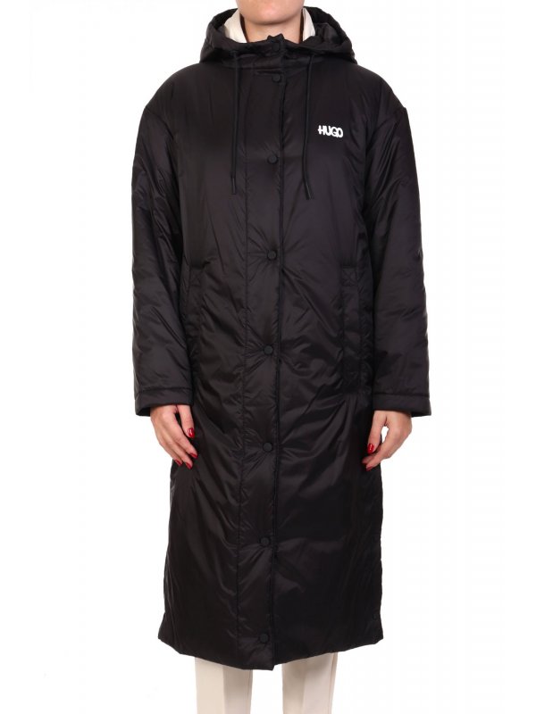 HUGO BLUE ΜΠΟΥΦΑΝ FATILDA-1_B PRINT LOGO ΜΑΥΡΟ