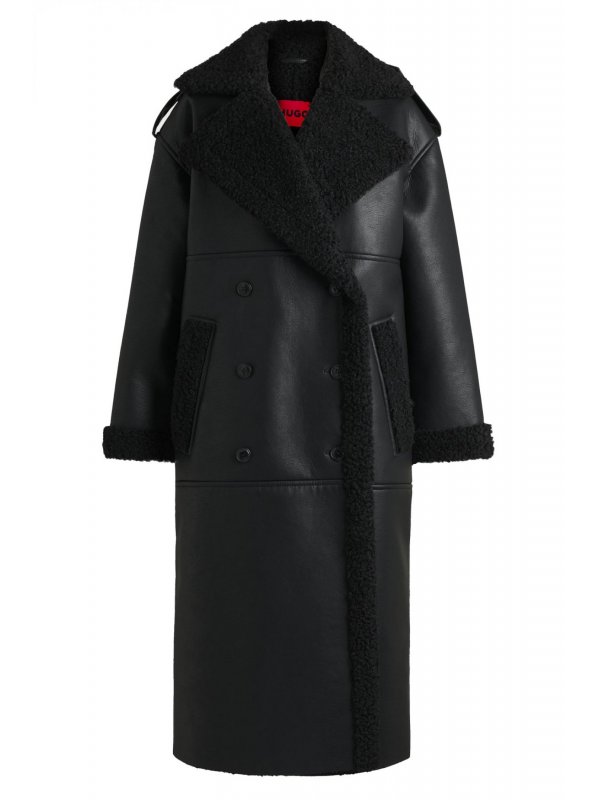 HUGO ΠΑΛΤΟ MIFARA-1 OVERSIZED-FIT ΜΑΥΡΟ