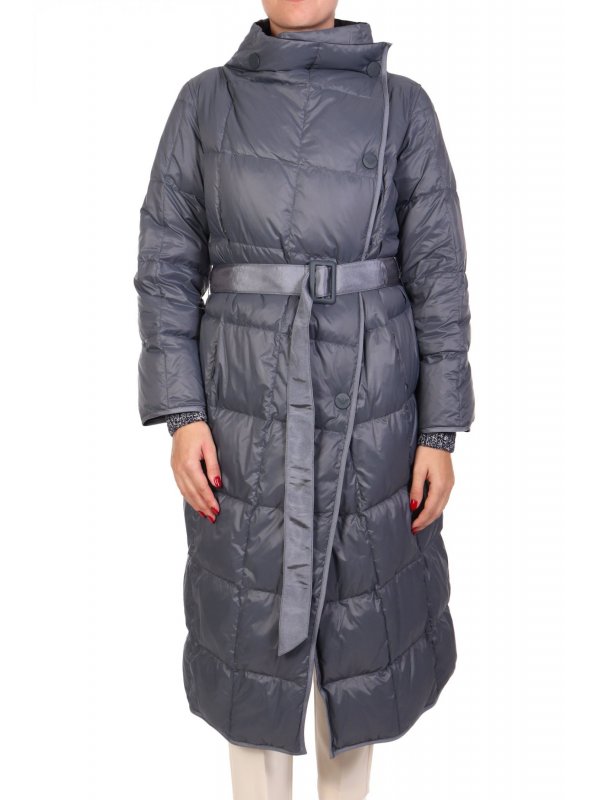 EMPORIO ARMANI ΜΠΟΥΦΑΝ ΦΟΥΣΚΩΤΟ DOWN JACKET ΣΚΟΥΡΟ ΓΚΡΙ