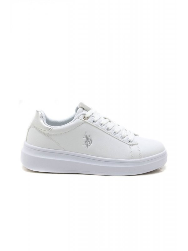 U.S. POLO ASSN. ΠΑΠΟΥΤΣΙΑ SNEAKERS LOGO ΛΕΥΚΟ