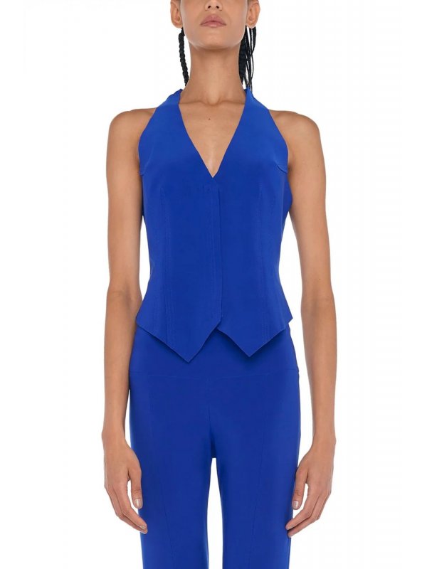 NORMA KAMALI ΓΙΛΕΚΟ SIMPLE VEST ΗΛΕΚΤΡΙΚ ΜΠΛΕ