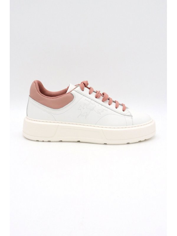 LA MARTINA ΠΑΠΟΥΤΣΙΑ SNEAKERS LOGO ΛΕΥΚΟ/ΡΟΖ