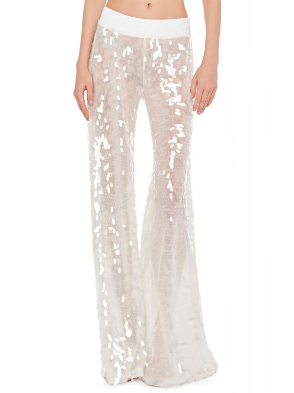 NORMA KAMALI ΠΑΝΤΕΛΟΝΙ BOYFRIEND ELEPHANT SWEATPANT ΠΑΓΙΕΤΑ ΛΕΥΚΟ