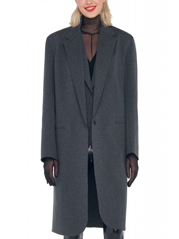 NORMA KAMALI ΠΑΛΤΟ OVERSIZED SINGLE BREASTED ΓΚΡΙ