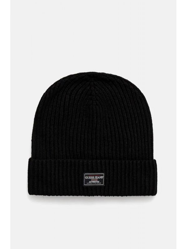 GUESS ΣΚΟΥΦΟΣ ΠΛΕΚΤΟ UNISEX LOGO ΜΑΥΡΟ