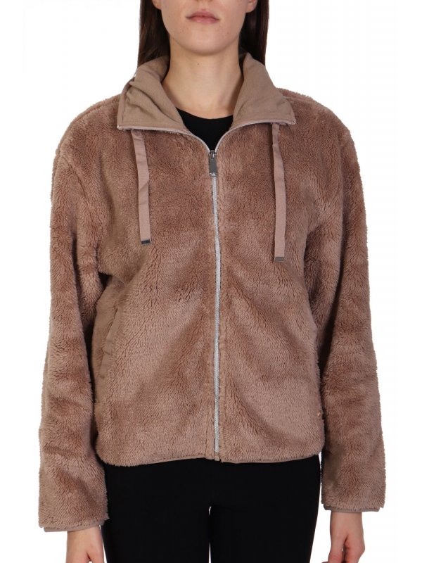 LA MARTINA ΦΟΥΤΕΡ FAUX FUR FULL ZIP SWEATSHIRT ΜΠΕΖ