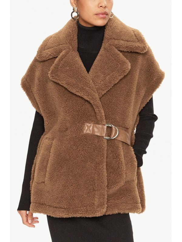 LIU-JO ΑΜΑΝΙΚΟ FAUX FUR ΖΩΝΗ ΕΝΣΩΜΑΤΩΜΕΝΗ ΤΑΜΠΑ