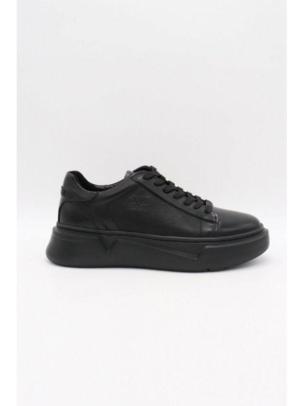 V 19.69 ΠΑΠΟΥΤΣΙ SNEAKERS LOGO ΔΕΤΟ ΜΑΥΡΟ