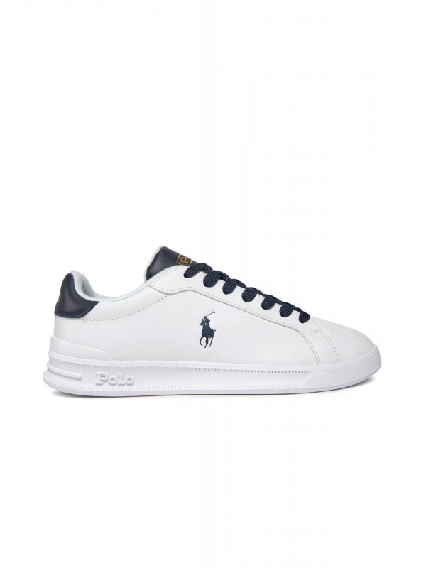 RALPH LAUREN ΠΑΠΟΥΤΣΙΑ SNEAKERS HRT CT II-SK-LTL MΠΛΕ ΛΕΠΤΟΜΕΡΕΙΕΣ LOGO ΛΕΥΚΟ