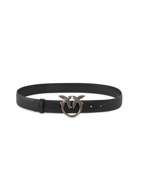 PINKO ΓΥΝΑΙΚΕΙΑ ΖΩΝΗ LOVE BERRY H3 BELT ΑΣΗΜΙ ΑΓKΡΑΦΑ ΜΑΥΡΟ
