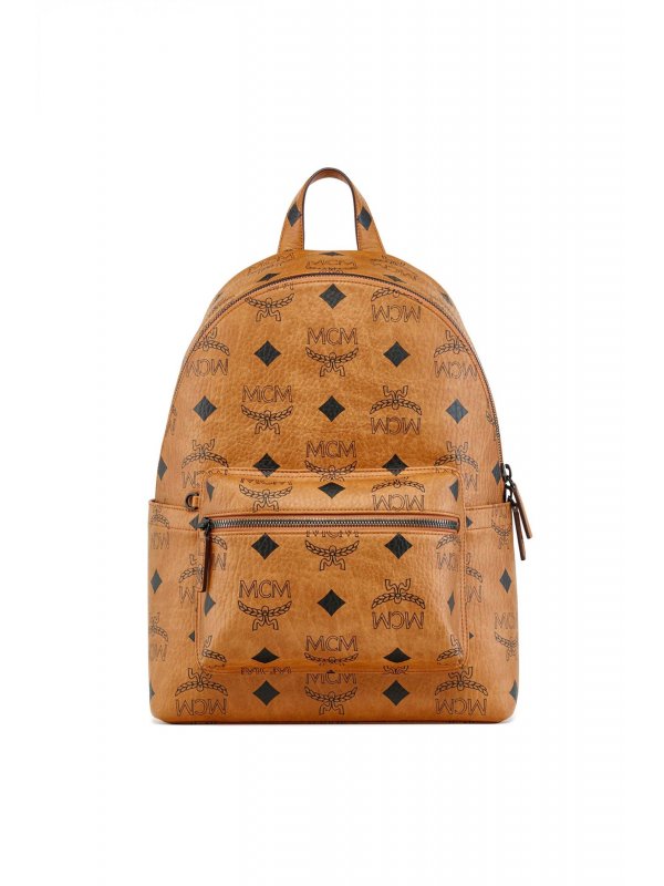 MCM ΤΣΑΝΤΑ BACKPACK STARK MAXI MONO MED COGNAC VIS ΚΟΝΙΑΚ