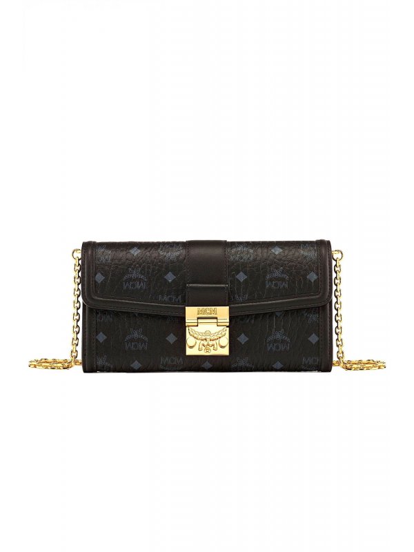 MCM ΠΟΡΤΟΦΟΛΙ ΤΣΑΝΤΑΚΙ TRACY TRIM LTH CHAIN LRG BLACK VIS ΜΑΥΡΟ