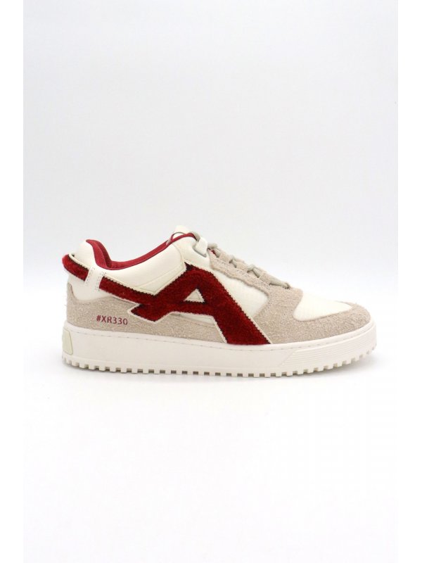 EMPORIO ARMANI ΠΑΠΟΥΤΣΙΑ SNEAKERS LOGO ΛΕΥΚΟ-ΜΠΟΡΝΤΩ