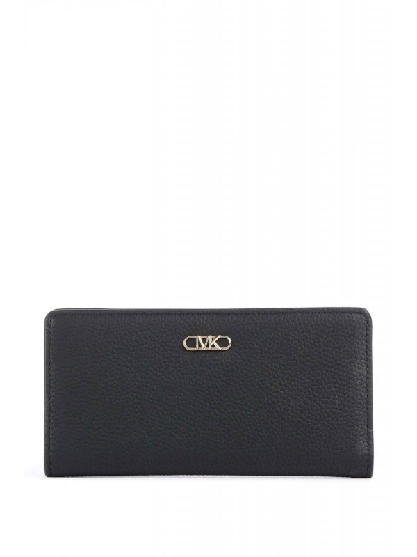 MICHAEL KORS ΠΟΡΤΟΦΟΛΙ LG SLIM SNAP ΜΕΤΑΛΛΙΚΟ LOGO MAYΡΟ