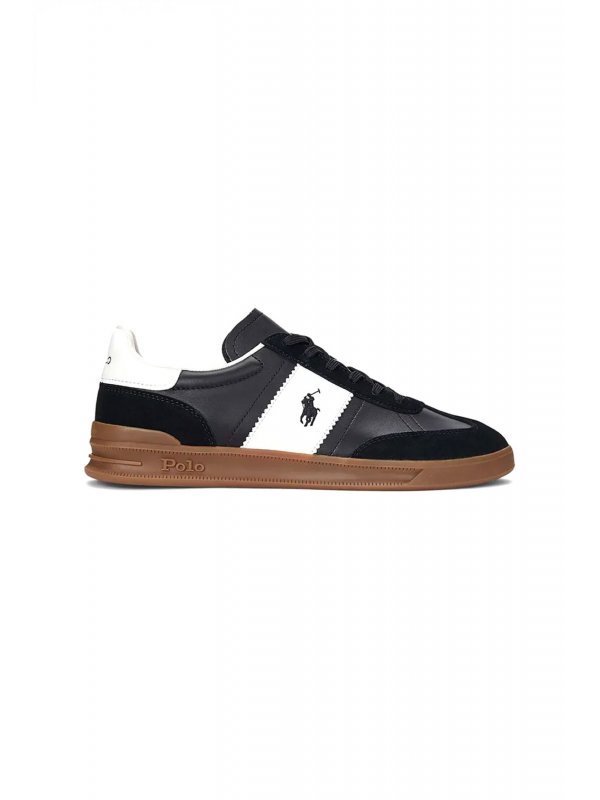 RALPH LAUREN ΠΑΠΟΥΤΣΙΑ SNEAKERS HRT AERA PP-SK-LTL ΜΑΥΡΟ-ΛΕΥΚΟ