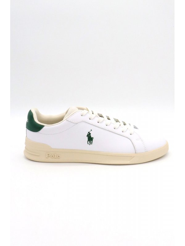 RALPH LAUREN ΠΑΠΟΥΤΣΙΑ SNEAKERS HRT II SK-LTL ΛΕΥΚΟ-ΠΡΑΣΙΝΟ