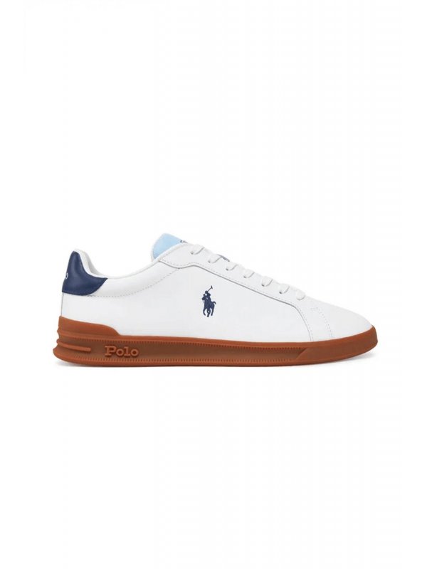 RALPH LAUREN ΠΑΠΟΥΤΣΙΑ SNEAKERS HRT-CRT-SK-LTL ΛΕΥΚΟ-ΜΠΛΕ