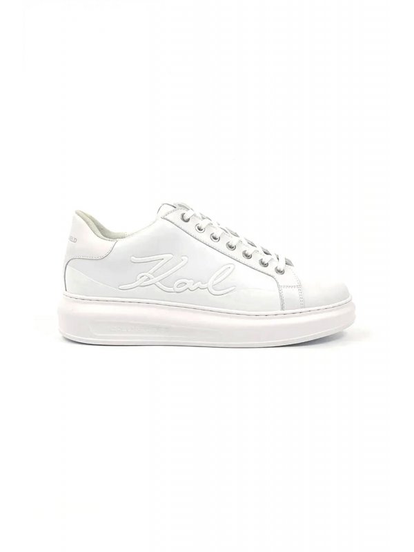 KARL LAGERFELD ΠΑΠΟΥΤΣΙΑ SNEAKERS KAPRI MENS KARL SIGNIA SHINE ΛΕΥΚΟ