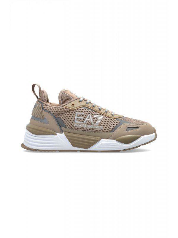 ARMANI 7 ΠΑΠΟΥΤΣΙΑ SNEAKERS LOGO ΜΠΕΖ-ΛΕΥΚΟ