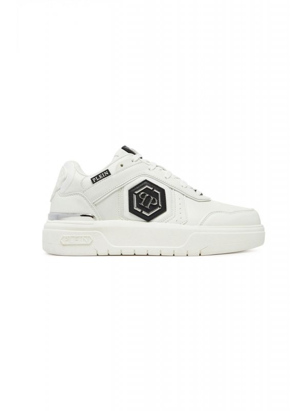 PHILIPP PLEIN ΠΑΠΟΥΤΣΙΑ SNEAKERS SK8R PLEIN LOW LOGO ΛΕΥΚΟ