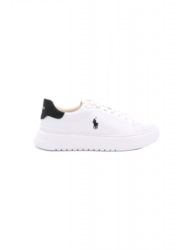 RALPH LAUREN ΠΑΠΟΥΤΣΙΑ SNEAKERS COURT-SK-LTL ΛΕΥΚΟ-ΜΑΥΡΟ