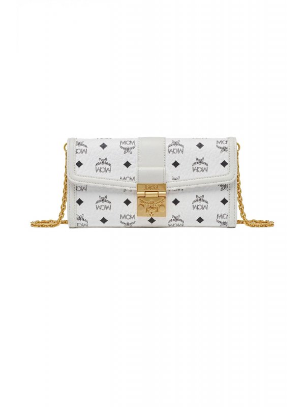 MCM ΠΟΡΤΟΦΟΛΙ ΤΣΑΝΤΑΚΙ TRACY TRIM LTH CHAIN LRG WHITE VIS ΛΕΥΚΟ