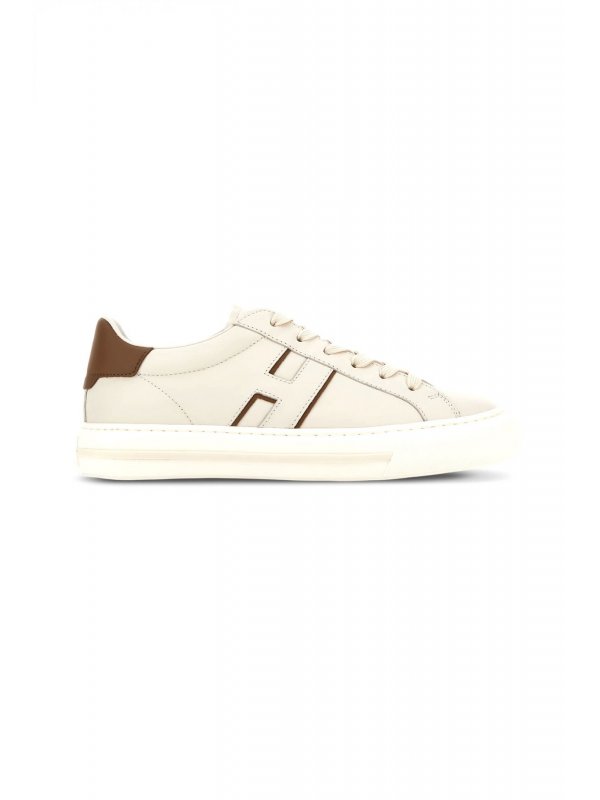 HOGAN ΠΑΠΟΥΤΣΙΑ SNEAKERS H691 ALLACCIATO  H ΛΕΥΚΟ-ΚΑΦΕ