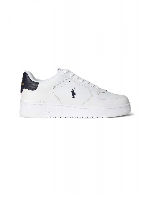 RALPH LAUREN ΠΑΠΟΥΤΣΙΑ SNEAKERS MASTR CT RIB-SK-LTL ΛΕΥΚΟ-ΜΠΛΕ