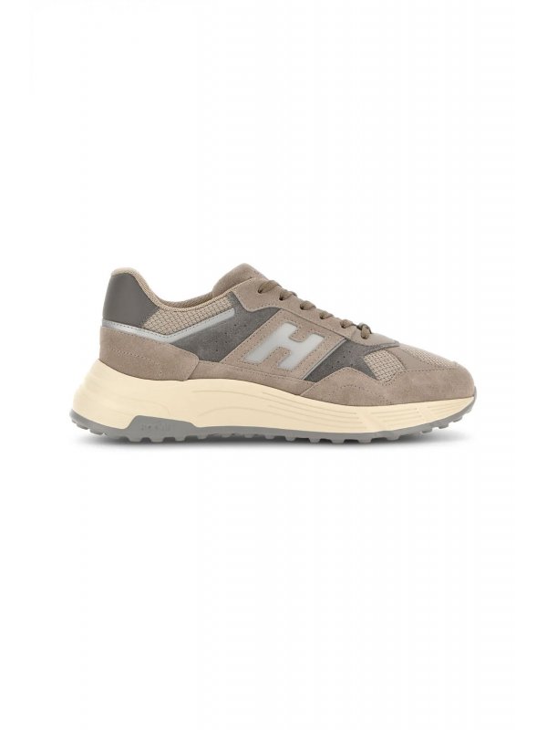 HOGAN ΠΑΠΟΥΤΣΙΑ SNEAKERS HYPERLIGHT ALLACCIATO H ΔΕΡΜΑ ΓΚΡΙ
