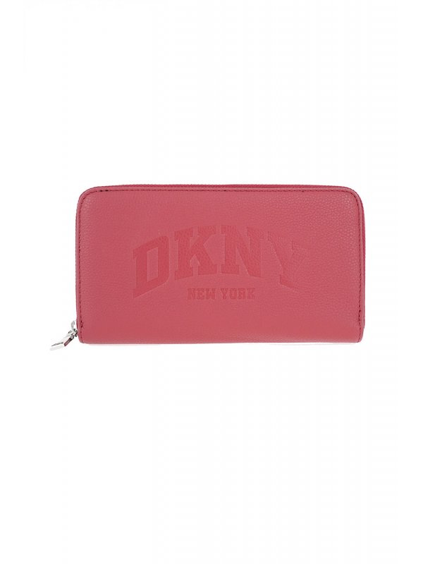 DKNY ΠΟΡΤΟΦΟΛΙ HADLEE LG ZIP AROUND LOGO ΚΟΚΚΙΝΟ