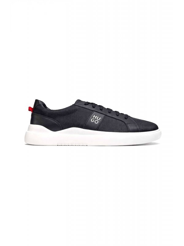 HUGO ΠΑΠΟΥΤΣΙΑ SNEAKERS BLAKE_TENN_BLNYPU LOGO ΜΑΥΡΟ