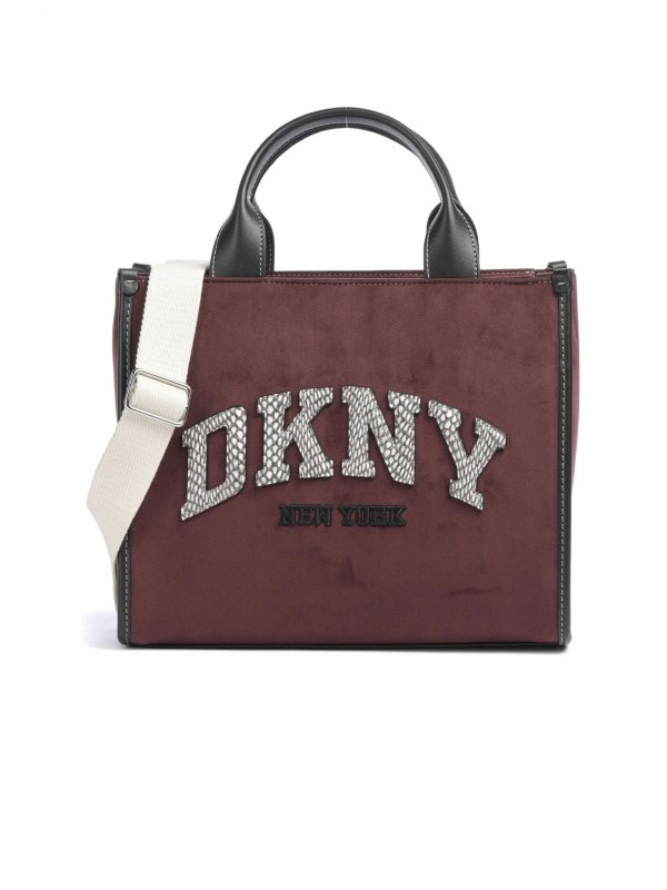 DKNY ΤΣΑΝΤΑ ΧΕΙΡΟΣ/CROSSBODY HANDLEE MD TOTE LOGO ΜΠΟΡΝΤΟ-ΜΑΥΡΟ