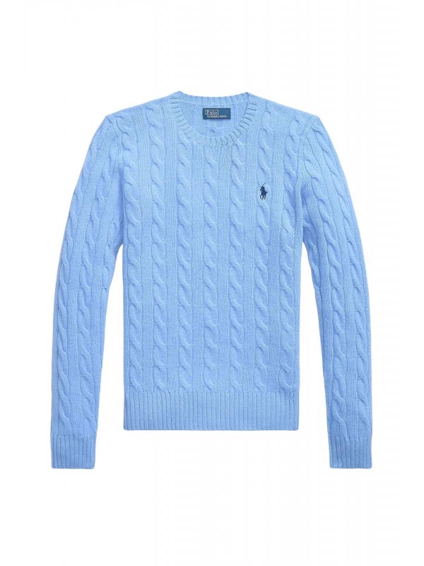RALPH LAUREN ΠΛΕΚΤΟ ΛΑΙΜΟΚΟΨΗ CLASSICS LOGO ΣΙΕΛ