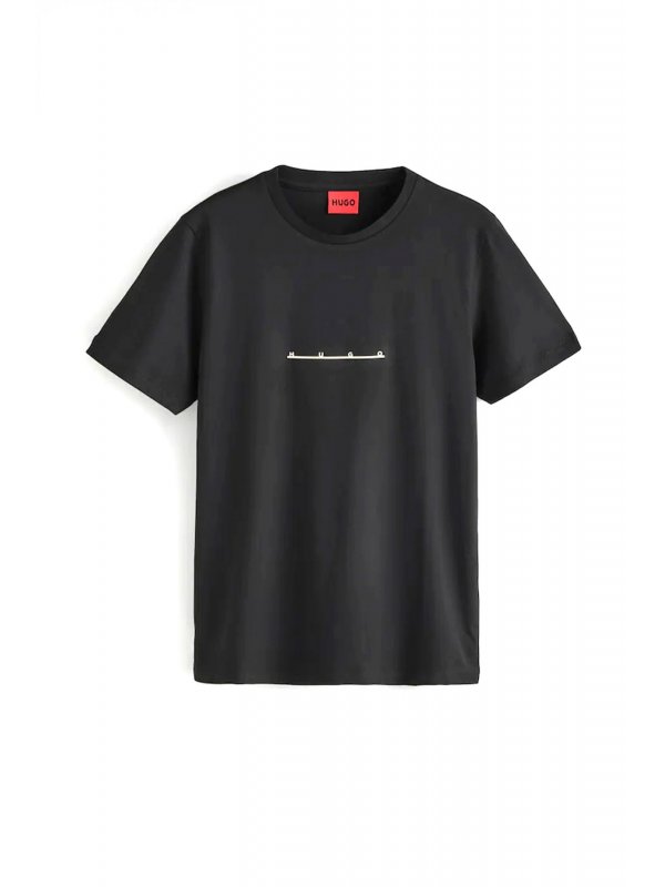 HUGO T-SHIRT DATRI LOGO ΜΑΥΡΟ