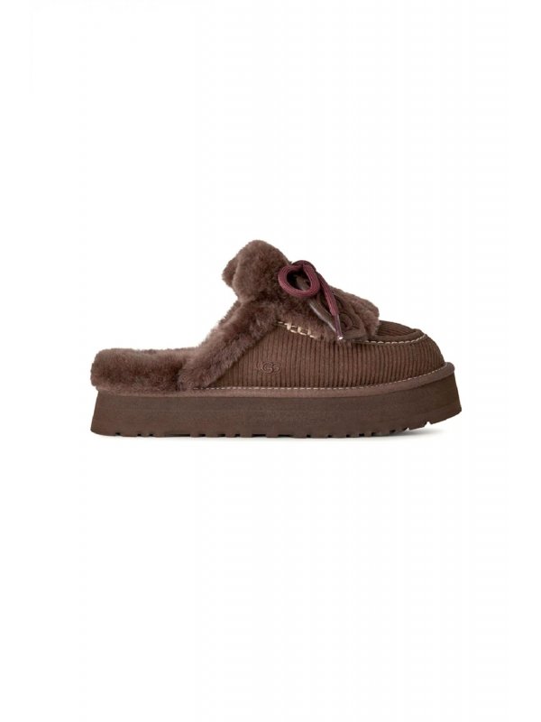 UGG ΠΑΠΟΥΤΣΙΑ ΠΑΝΤΟΦΛΕΣ DISQUETTE HERITAGE LOGO ΣΚΟΥΡΟ ΚΑΦΕ