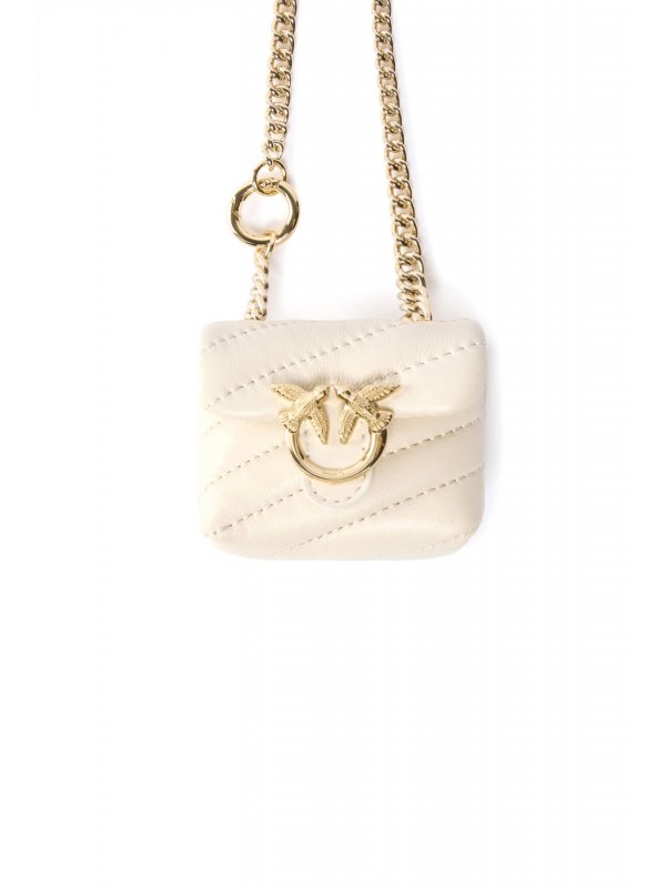 PINKO NANO LOVE PUFF SHEEP NAPPA ΑΞΕΣΟΥΑΡ ΣΧΗΜΑ ΤΣΑΝΤΑ ΛΕΥΚΟ