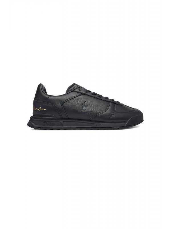 RALPH LAUREN ΠΑΠΟΥΤΣΙΑ SNEAKERS LEATHER-VARICK SIG-SK-LTL ΜΑΥΡΟ