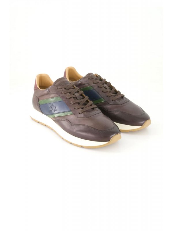 LA MARTINA ΠΑΠΟΥΤΣΙΑ SNEAKERS LOGO ΚΑΦΕ