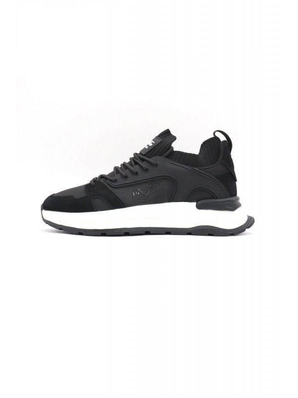 V 19.69 ΠΑΠΟΥΤΣΙ SNEAKERS LOGO ΜΑΥΡΟ