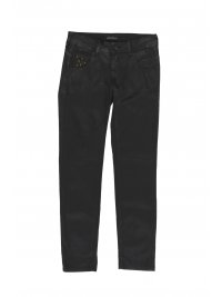 PHILIPP PLEIN ΠΑΝΤΕΛΟΝΙ JEANS MOM FIT HEXAGON LOGO ΜΕΤΑΛΛΙΚΟ ΜΑΥΡΟ - Image 8